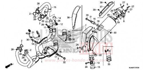 SILENCIEUX D'ECHAPPEMENT VFR800FE de 2014
